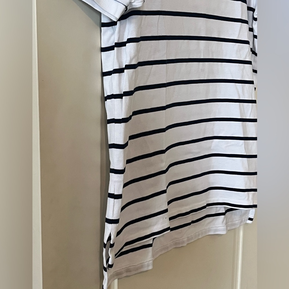 Men's Polo Ralph Lauren White and Blue Striped Short Sleeve Polo Shirt Size XL - Picture 6 of 16